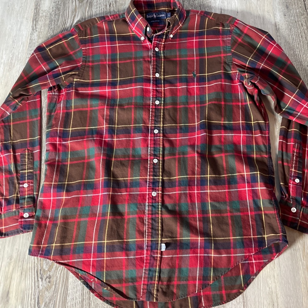 Ralph Lauren Long Sleeve Button Down Red Plaid L